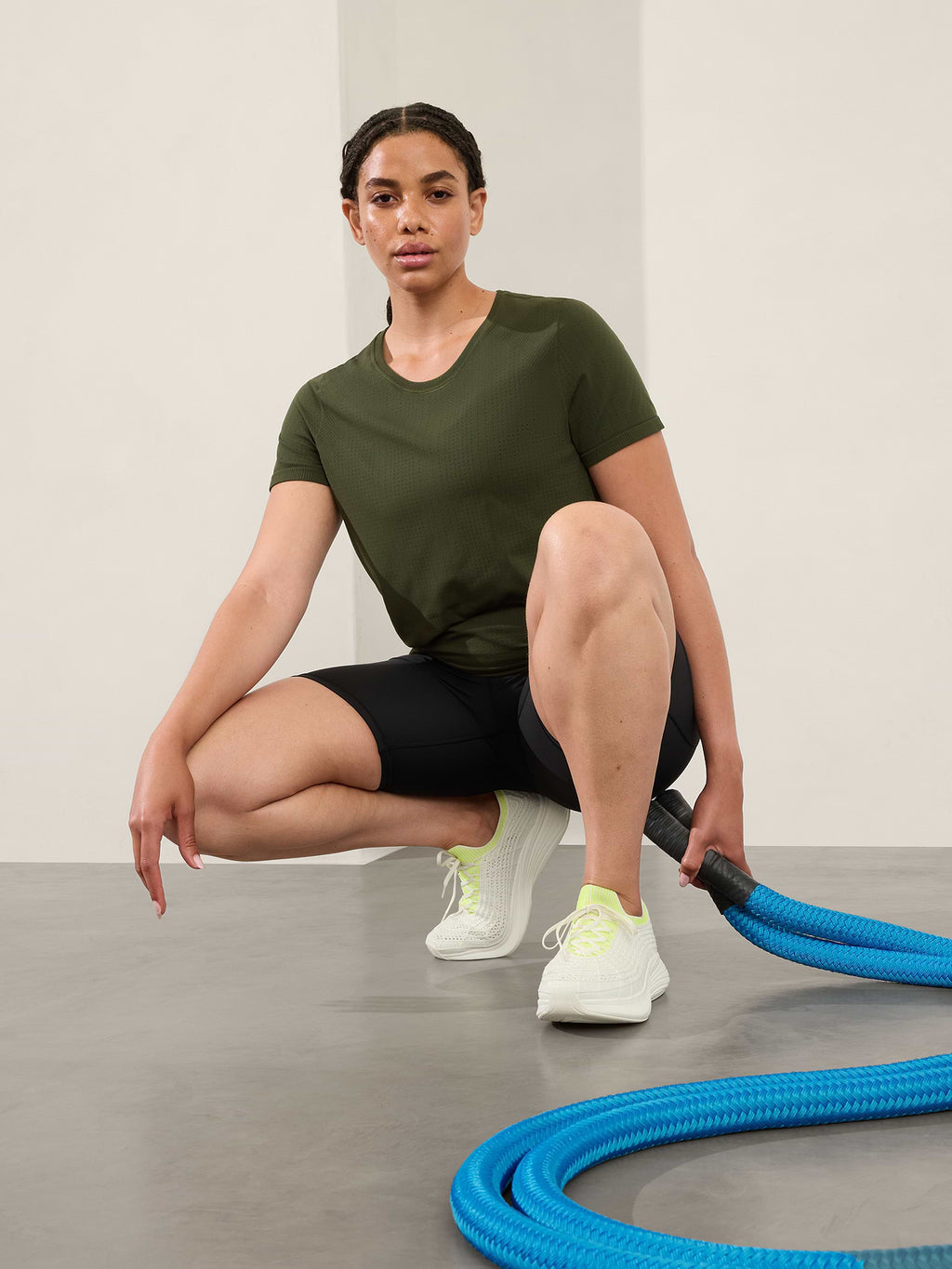 In Motion Seamless Tee - Aspen Olive