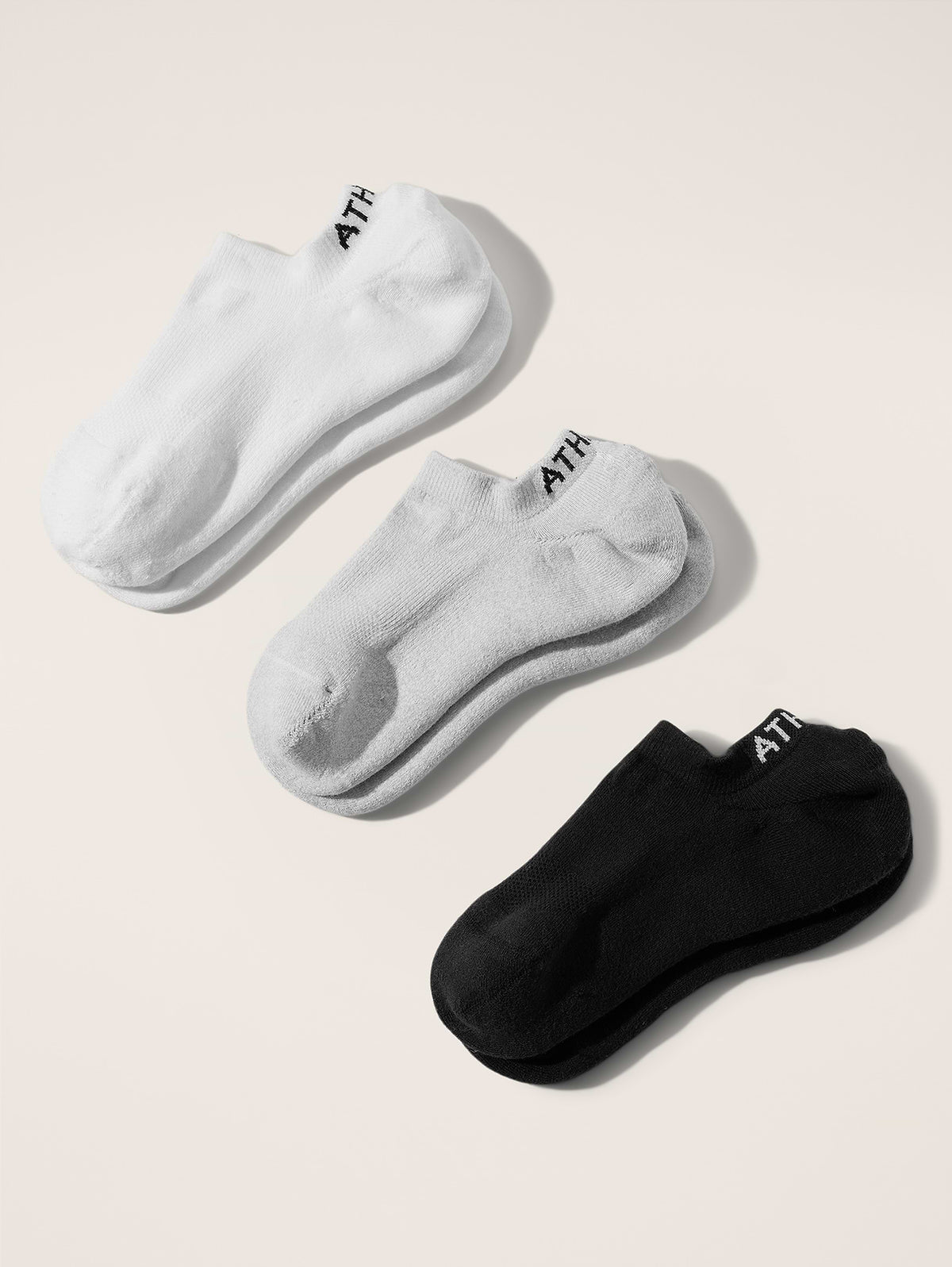 Athleta Everyday No Show Sock 6-Pack - Black/Grey/White Multi