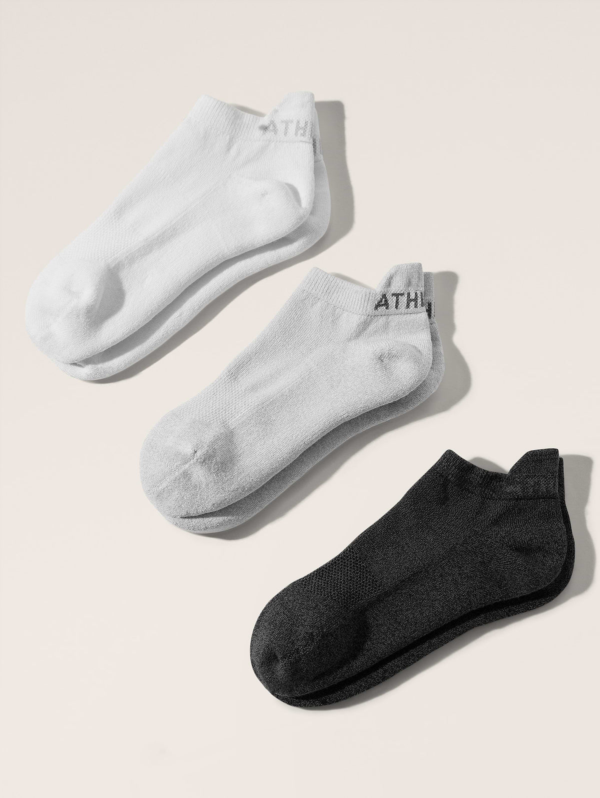 Athleta Everyday Ankle Sock 3-Pack - Black/Grey Multi