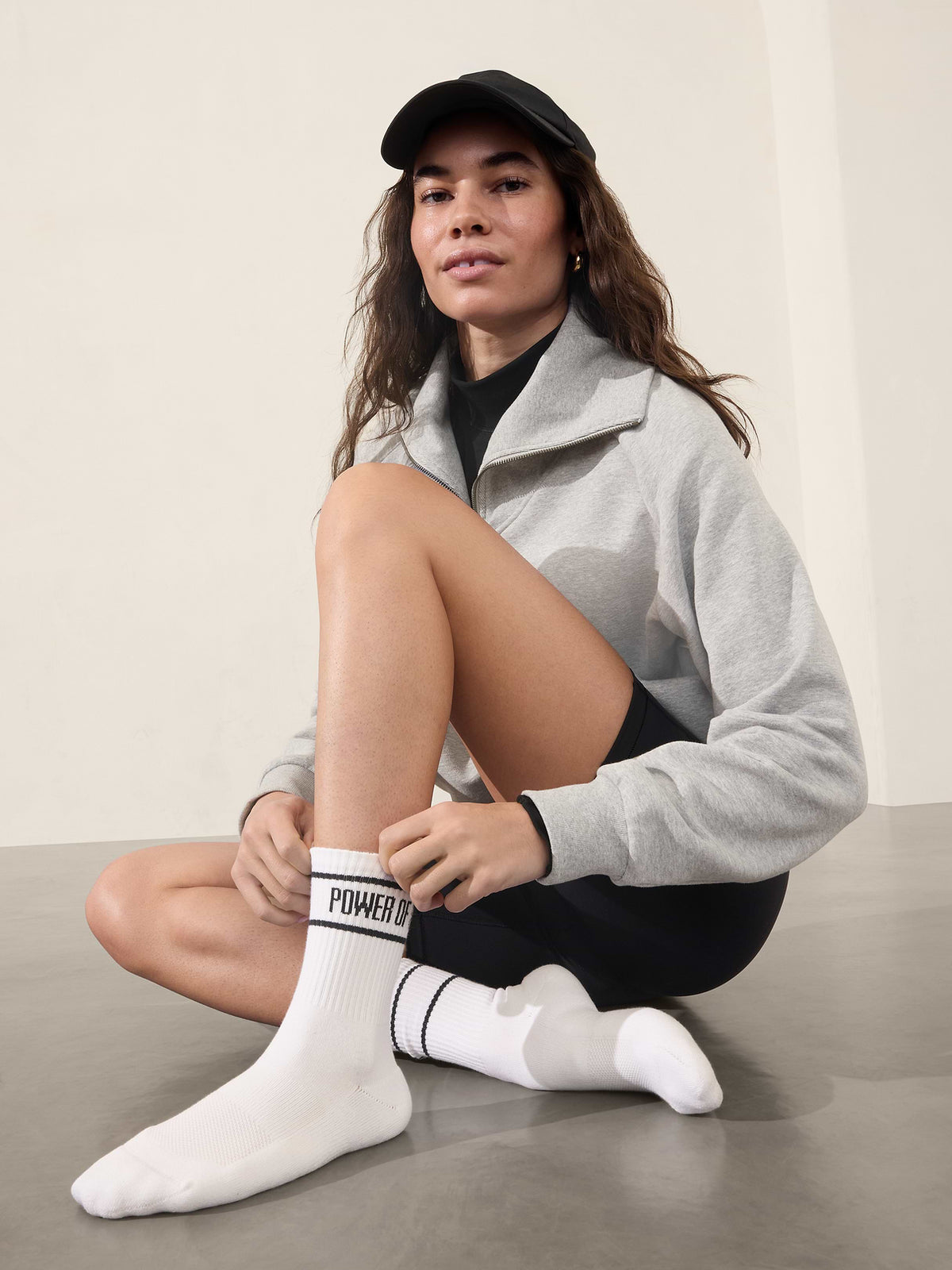 Athleta Everyday Crew Sock - Power of She Black