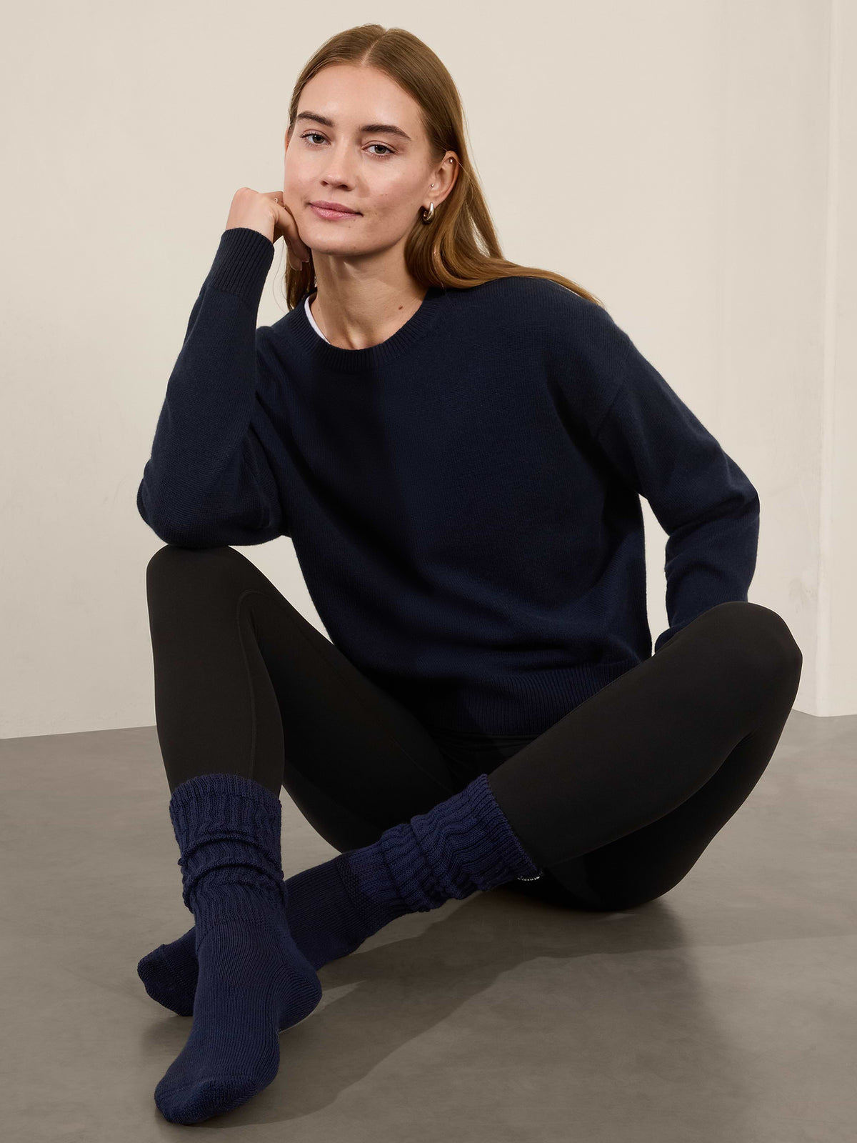Cloud Scrunch Sock - Navy