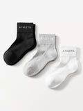 Athleta Everyday Quarter Crew Sock 3-Pack - Neutral Multi (Black, Grey, White)