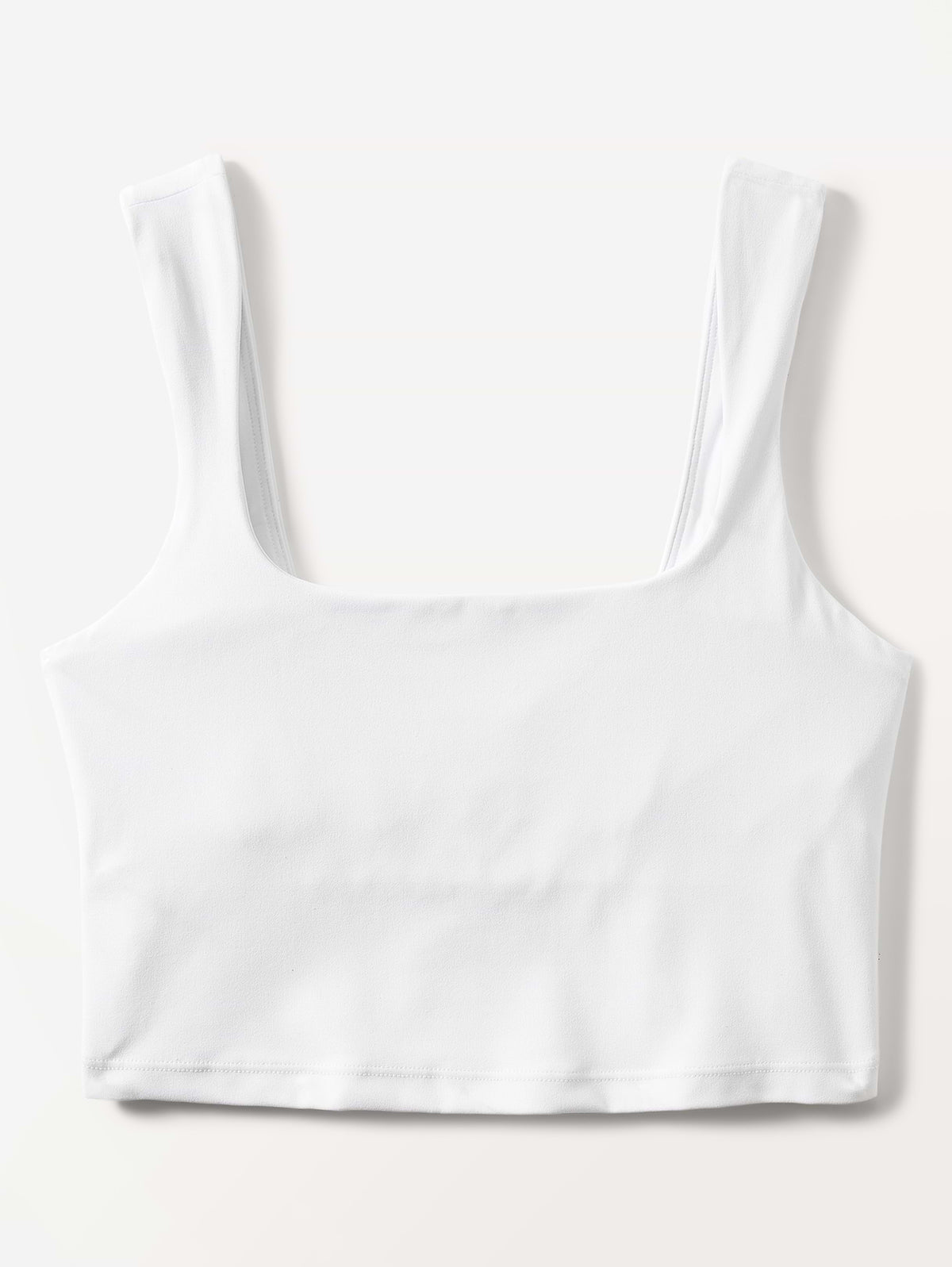 Transcend Square Neck Crop Sports Bra D-DD - Bright White