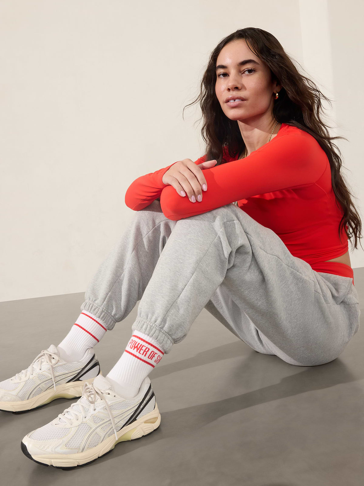 Athleta Everyday Crew Sock - Power of She Red