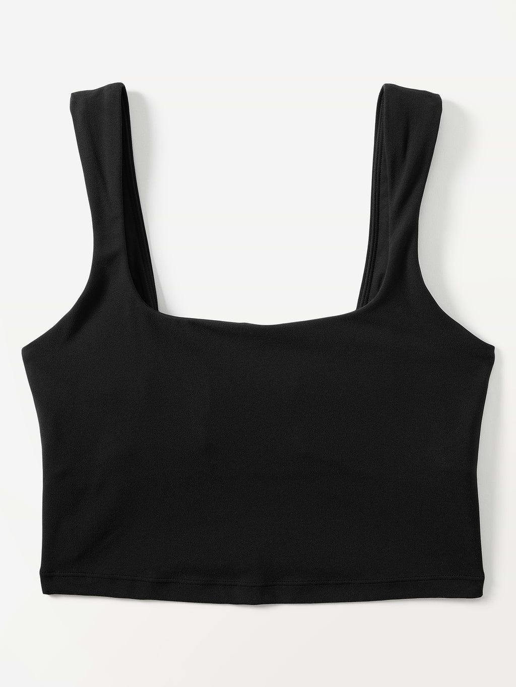 Transcend Square Neck Crop Sports Bra D-DD - Black