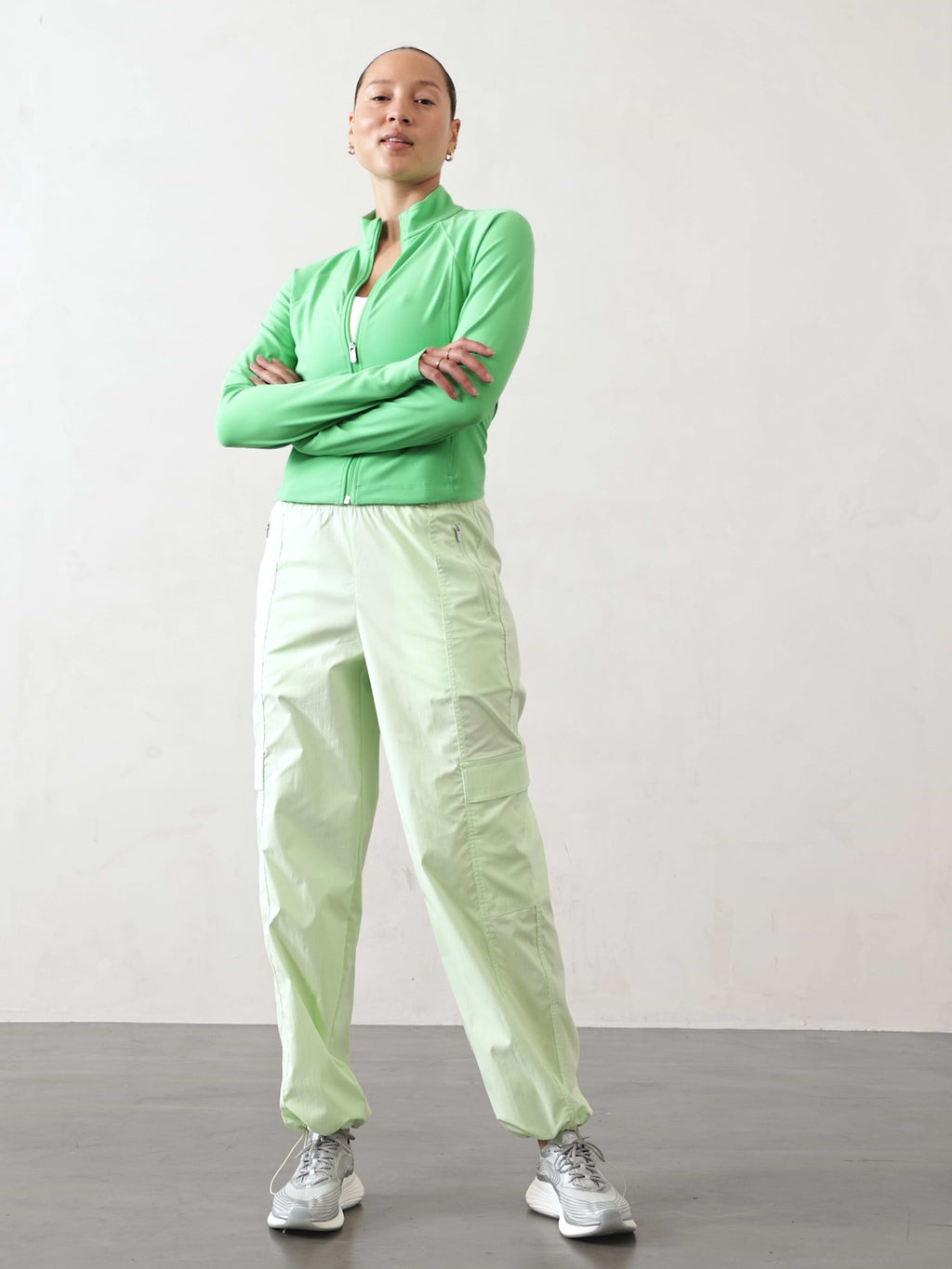 Cascade High Rise Cargo Poplin Pant - Mint Tint