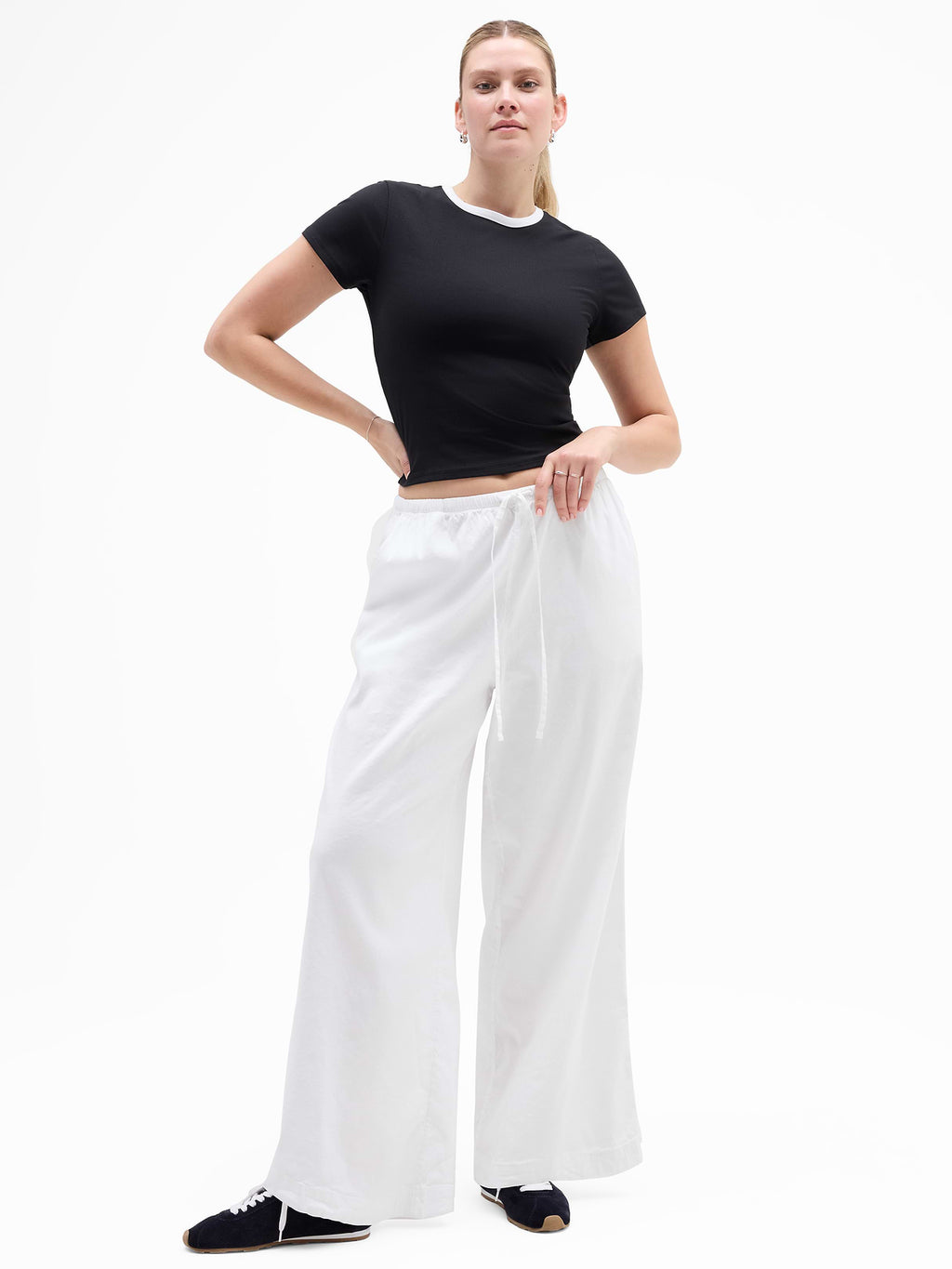 Paradise Mid Rise Wide Leg Pant - Bright White