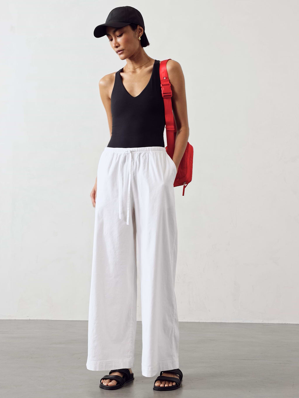 Paradise Mid Rise Wide Leg Pant - Bright White