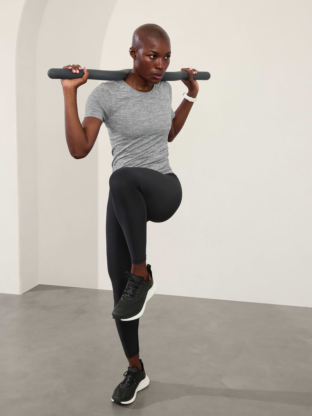 In Motion Seamless Tee - Medium Grey Heather