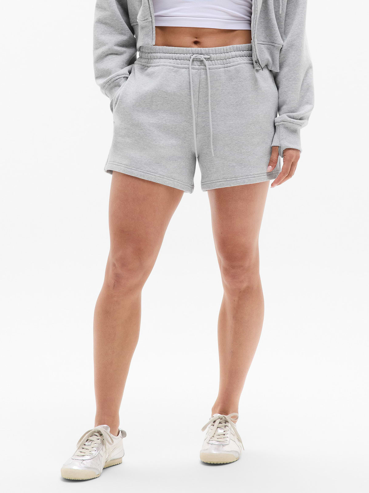 Forever Fleece Mid Rise 4" Short - Grey Heather
