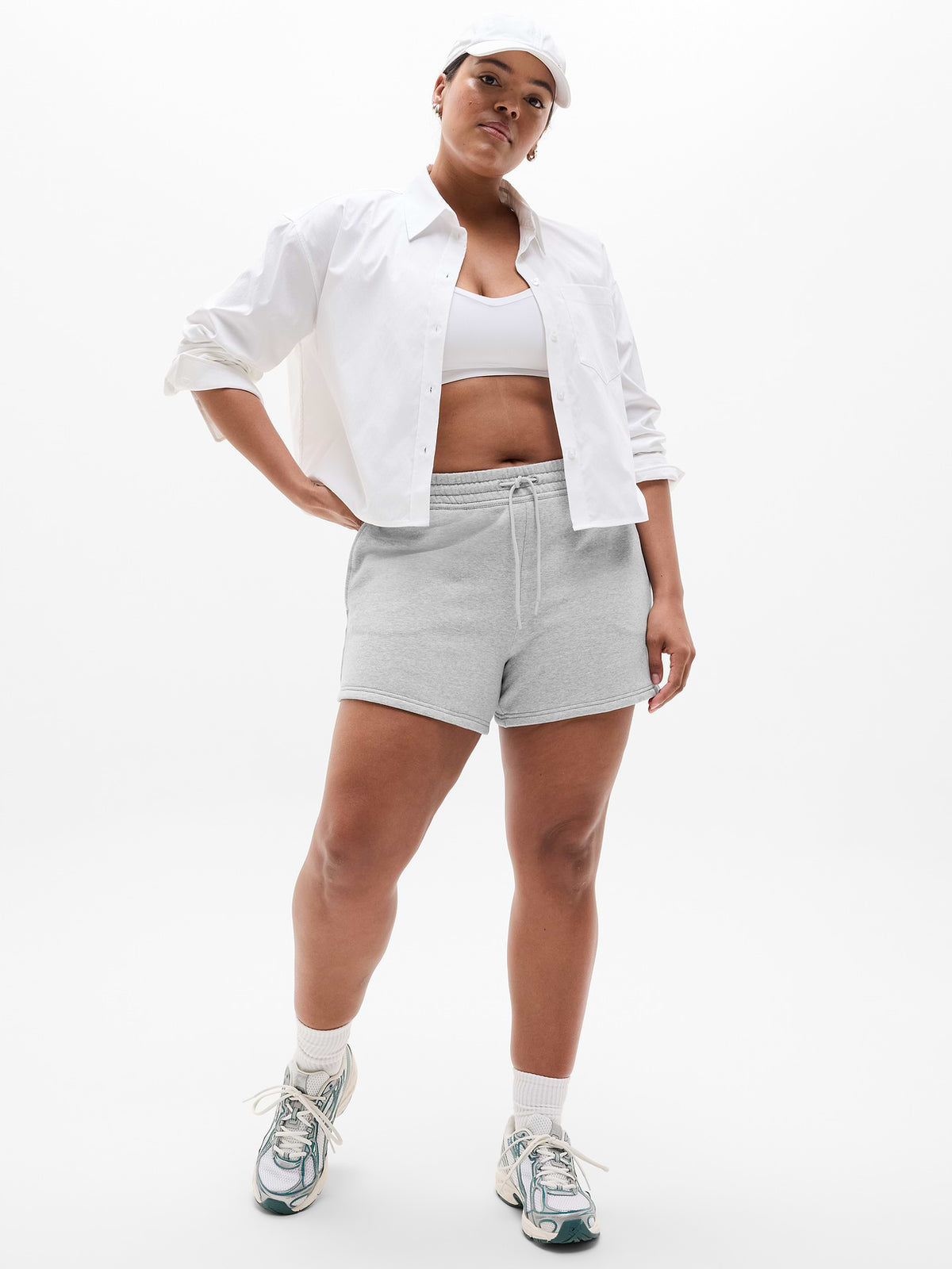 Forever Fleece Mid Rise 4" Short - Grey Heather
