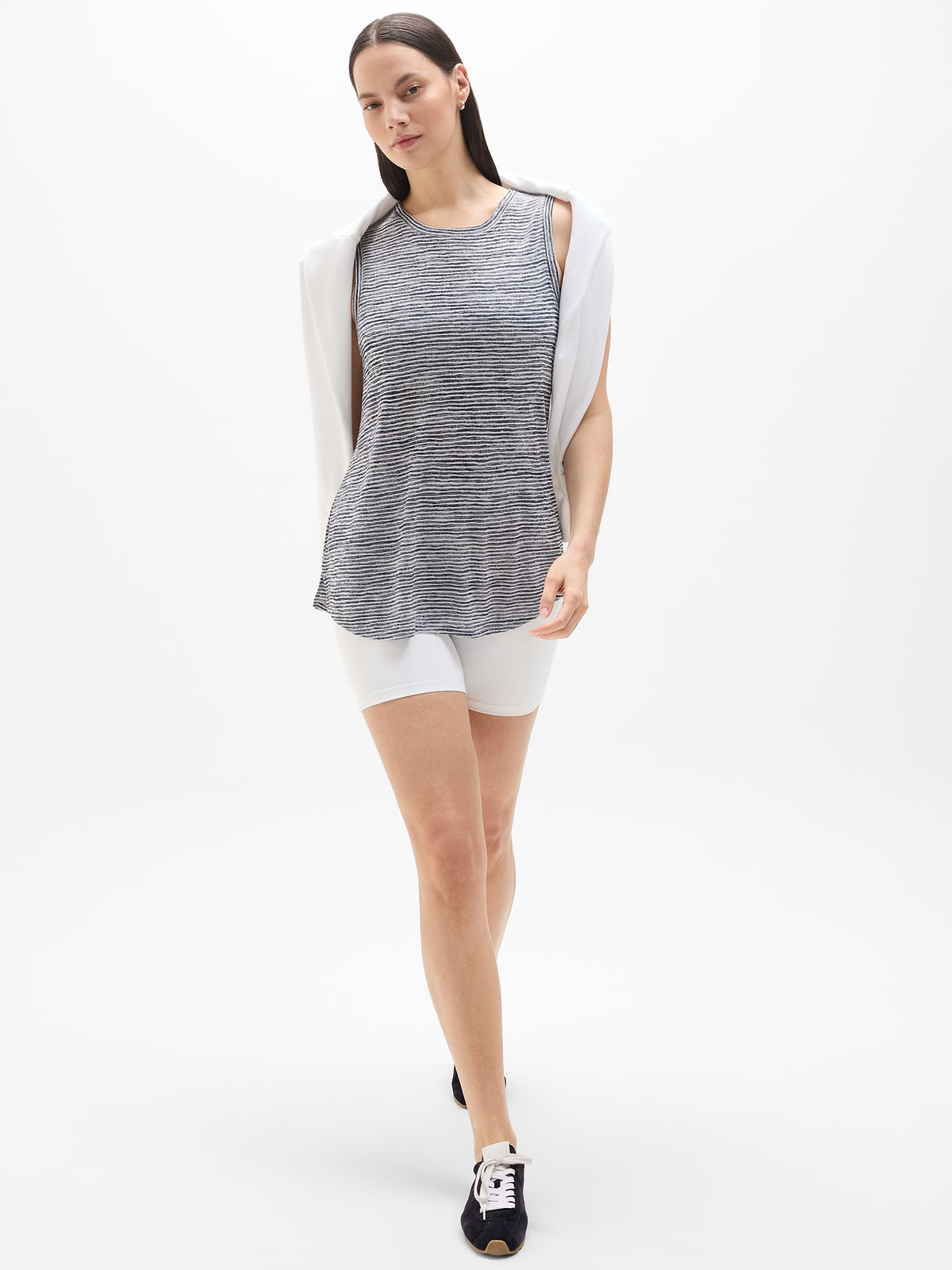 Breezy Tank - Navy Stripe