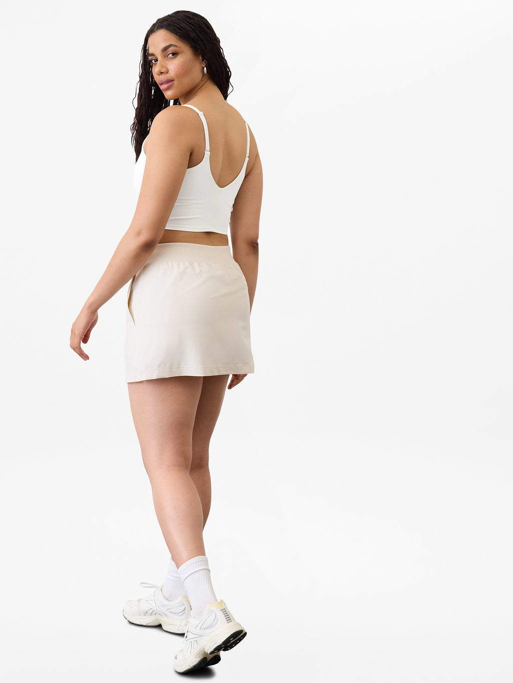 Brooklyn Mid Rise 13.5" Skort - Bone
