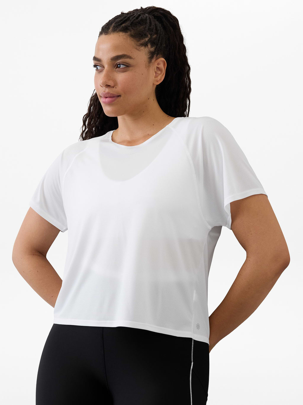 Grid Knit Tee - Bright White