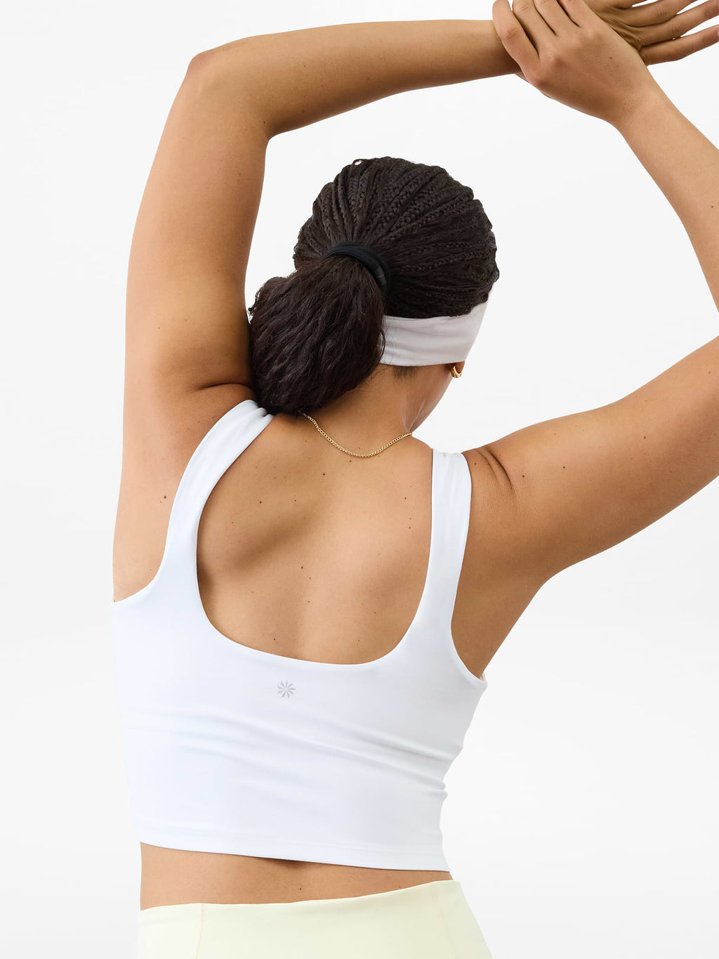 Transcend Square Neck Crop Sports Bra D-DD - Bright White