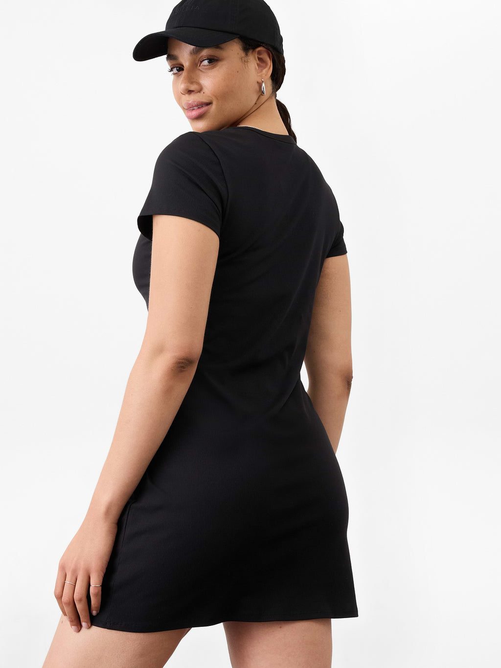 Signature Rib Tee Dress - Black