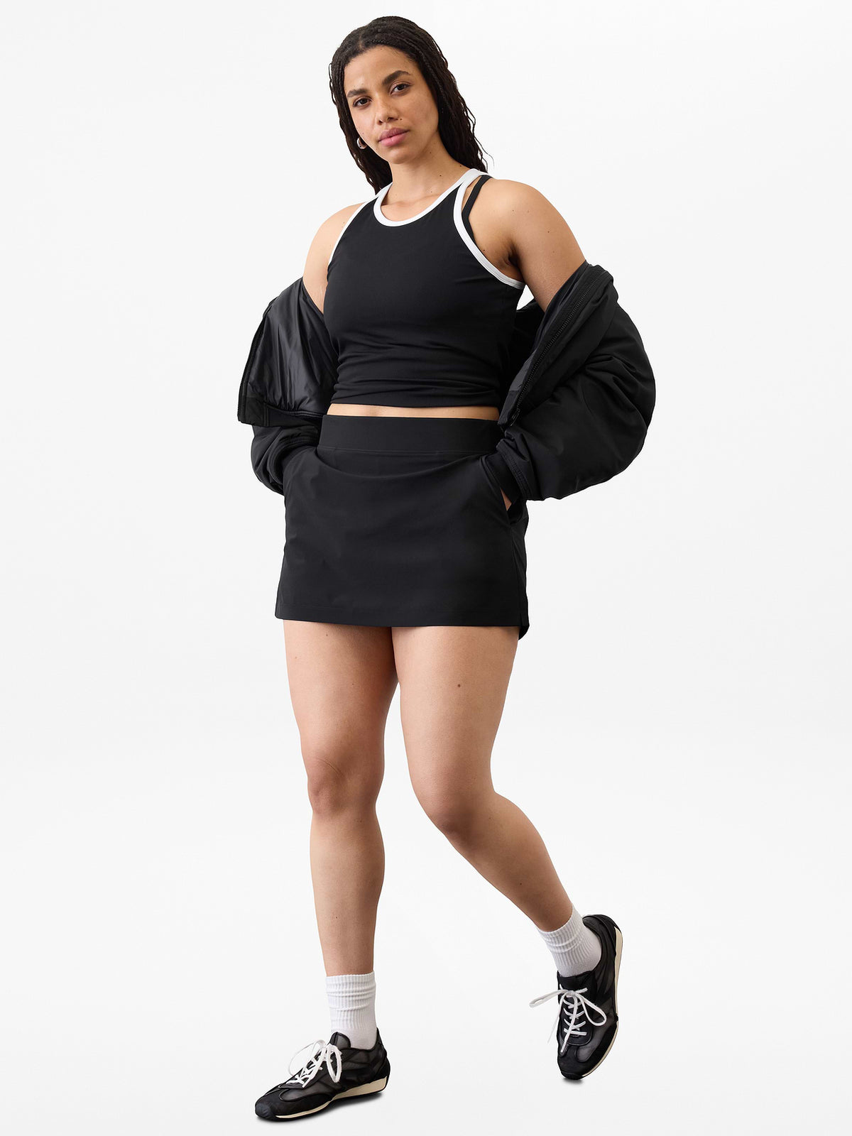 Brooklyn Mid Rise 13.5" Skort - Black