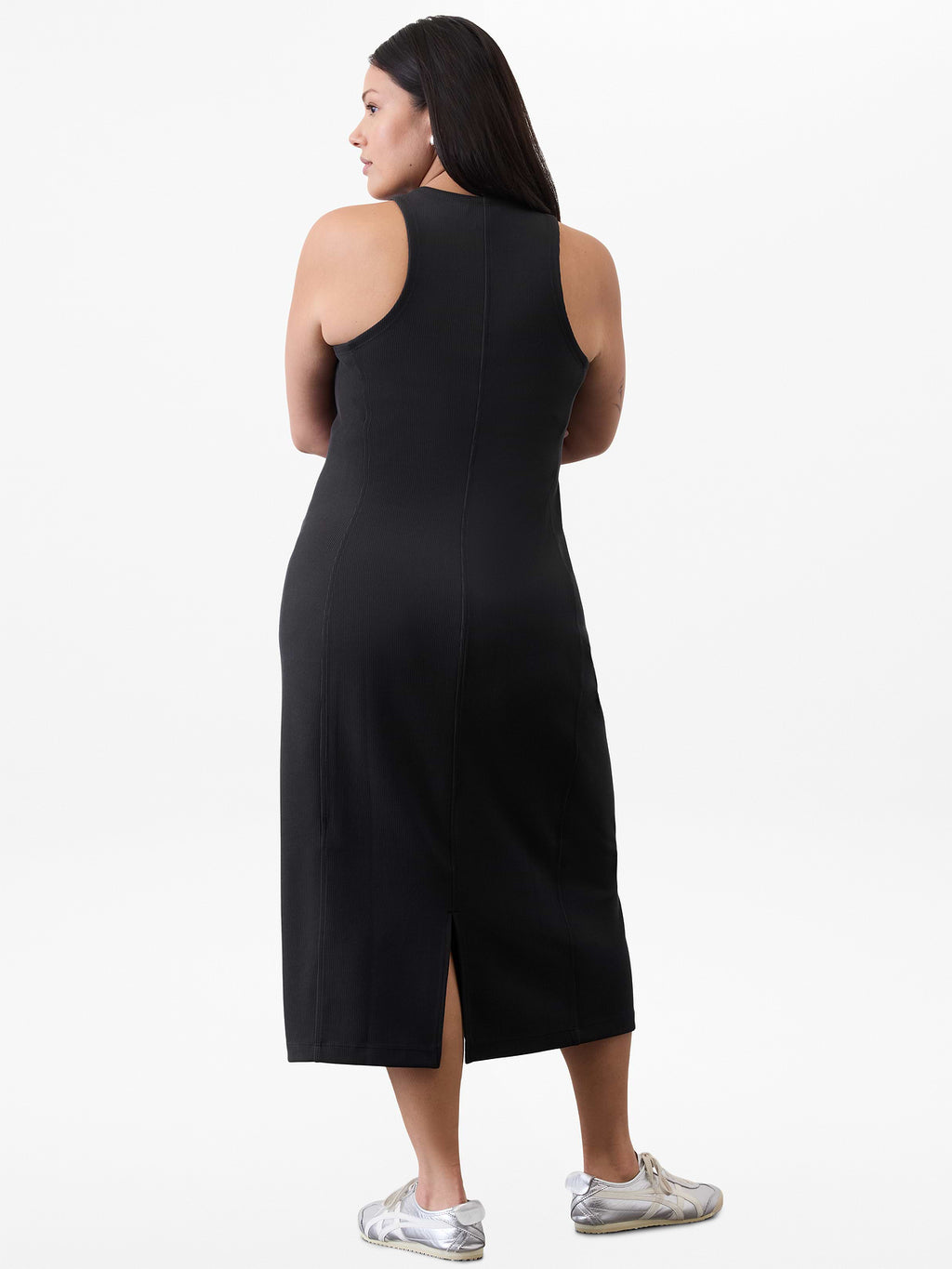 Seasoft Rib Midi Tank Dress - Black