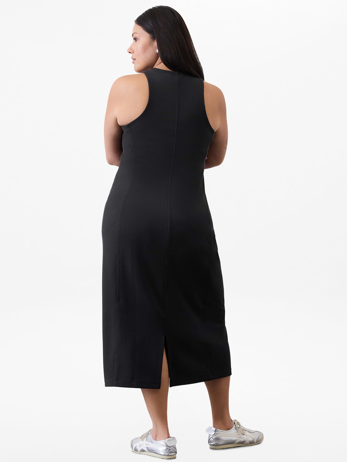 Seasoft Rib Midi Tank Dress - Black