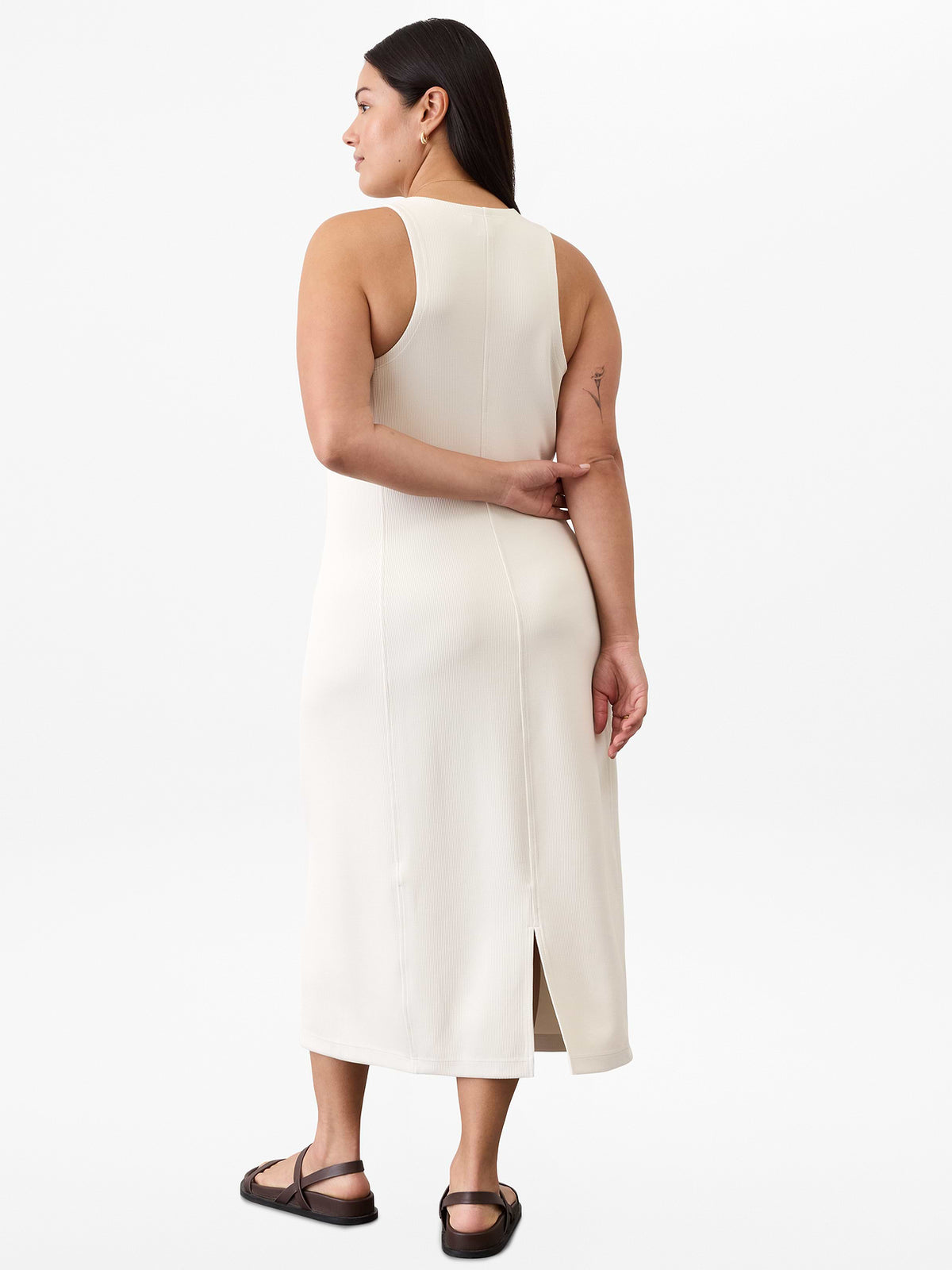 Seasoft Rib Midi Tank Dress - Bone