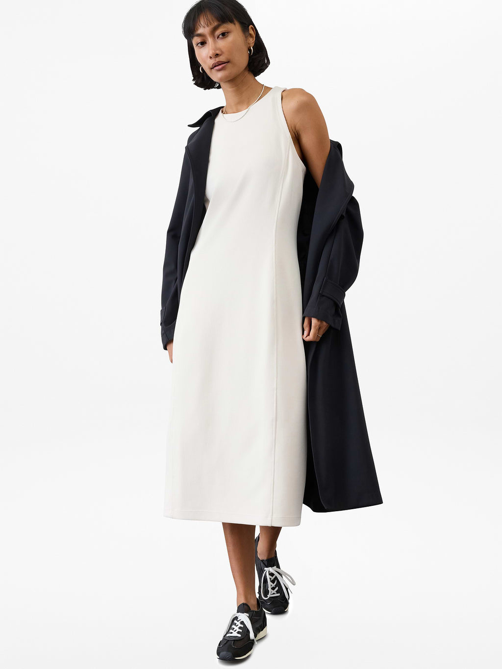 Seasoft Rib Midi Tank Dress - Bone
