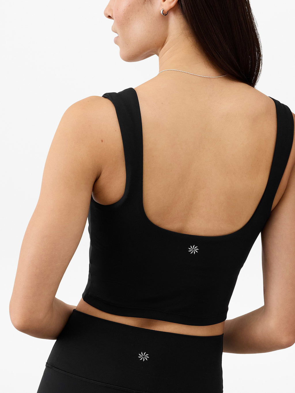 Transcend Square Neck Crop Sports Bra D-DD - Black