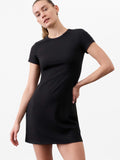 Signature Rib Tee Dress - Black