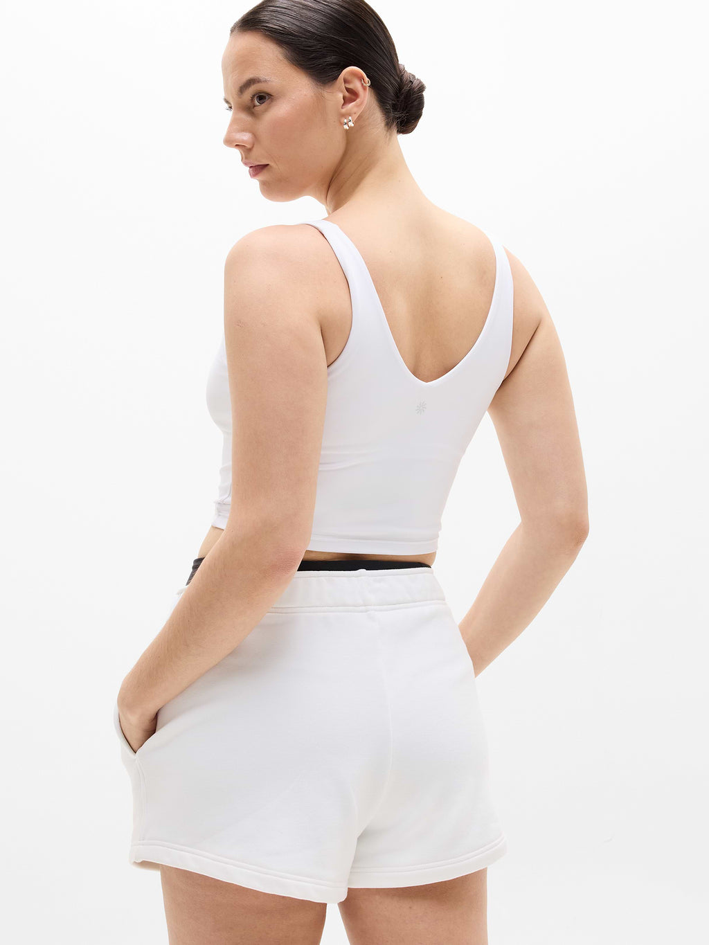 Transcend V-Neck Crop Sports Bra A-C - Bright White