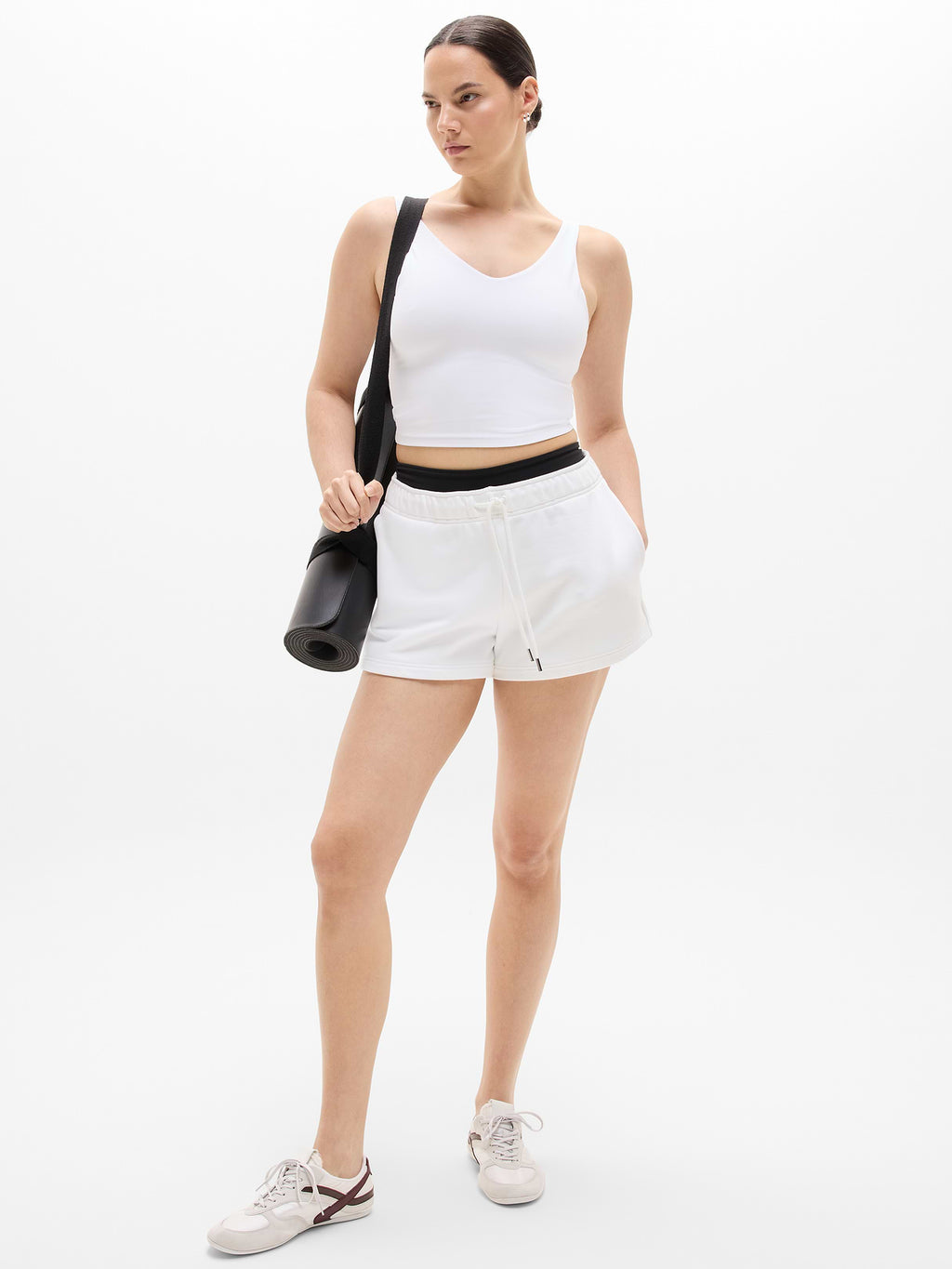 Transcend V-Neck Crop Sports Bra A-C - Bright White