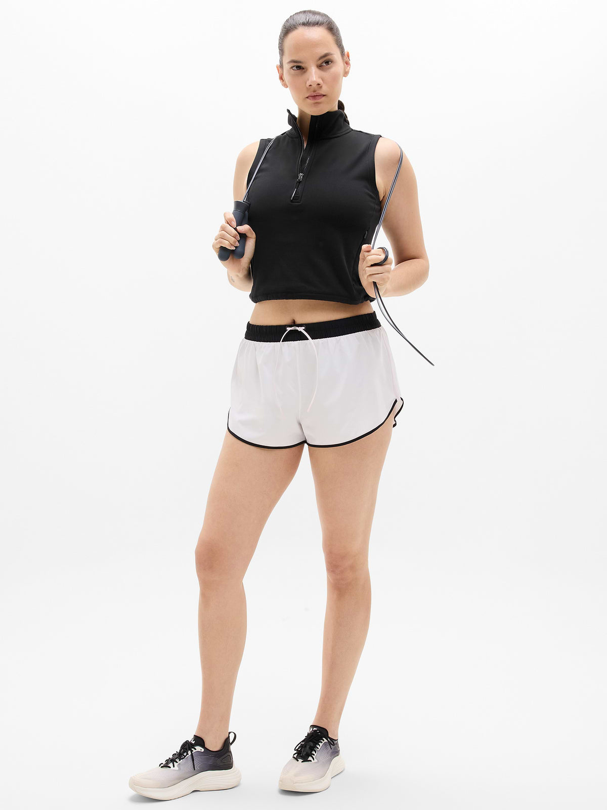 Speedwork Mid Rise Colorblock 2" Run Short - White/Black/Shell