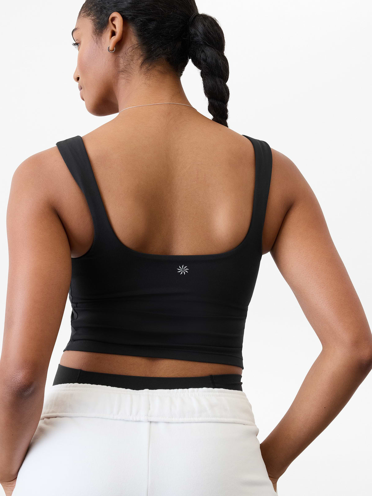 Transcend Square Neck Crop Sports Bra D-DD - Black
