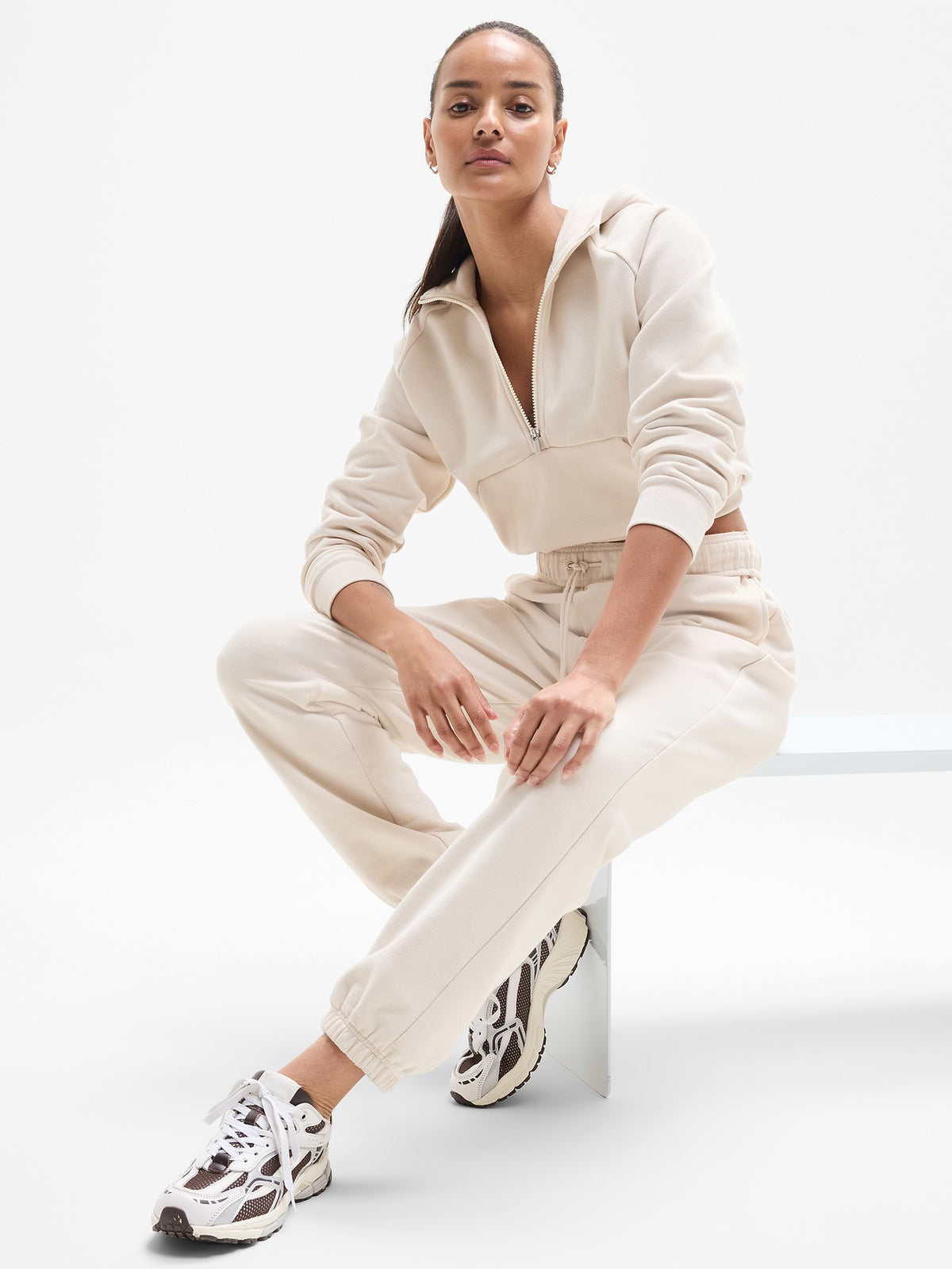 Forever Fleece Mid Rise Flare Pant - Bone