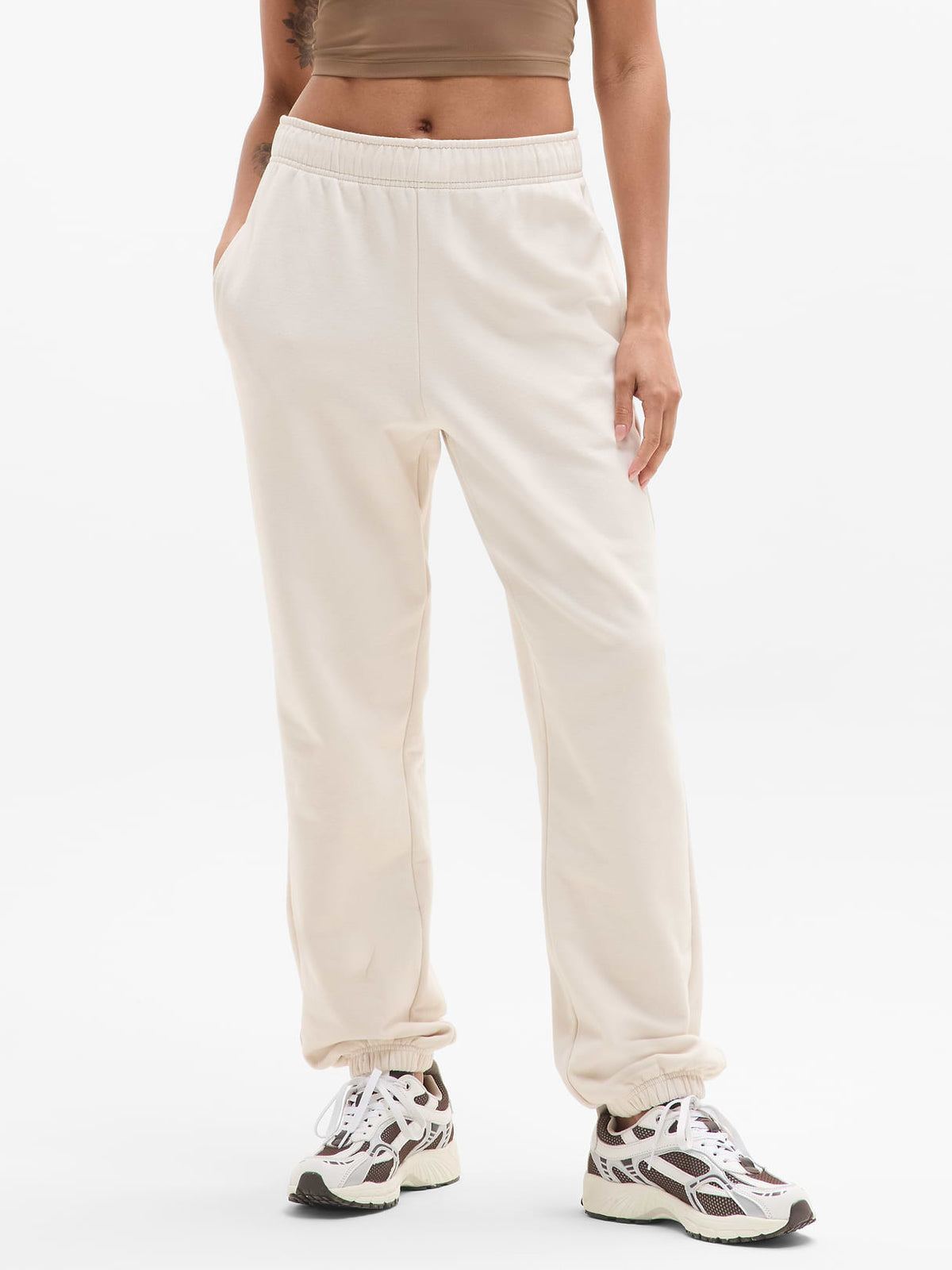 Forever Fleece Mid Rise Flare Pant - Bone