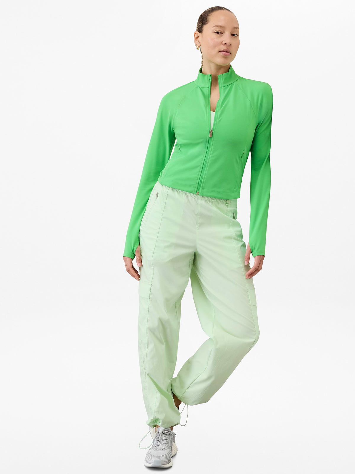 Cascade High Rise Cargo Poplin Pant - Mint Tint