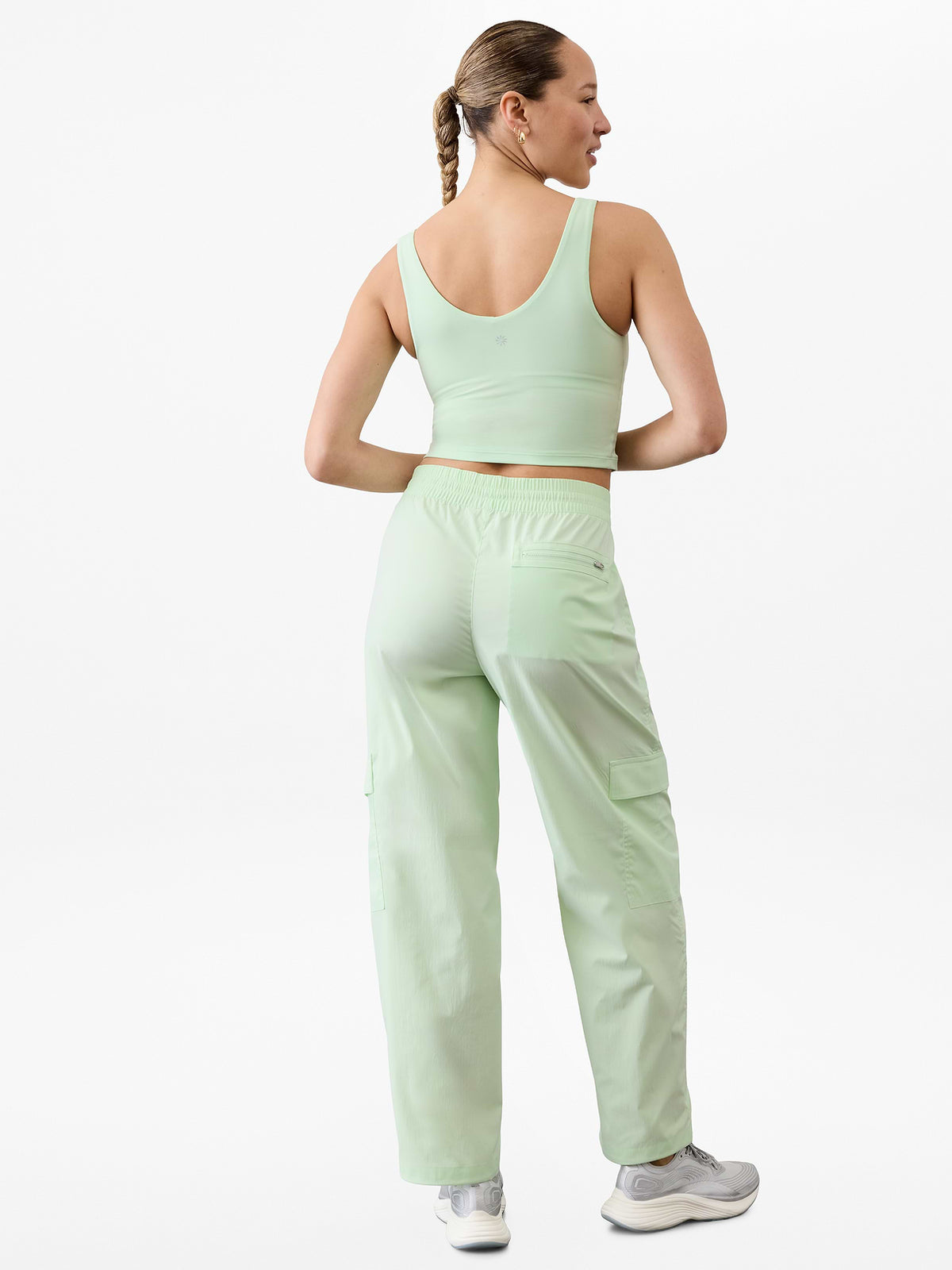 Cascade High Rise Cargo Poplin Pant - Mint Tint