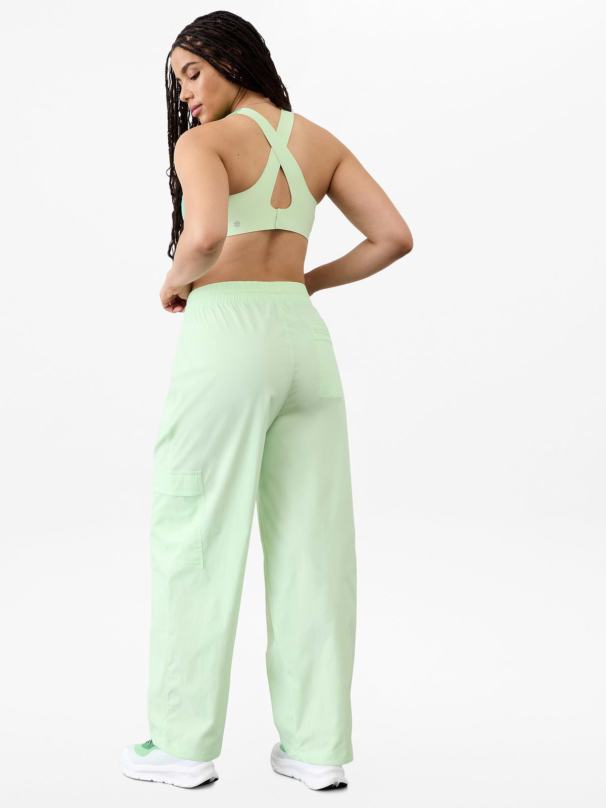 Cascade High Rise Cargo Poplin Pant - Mint Tint