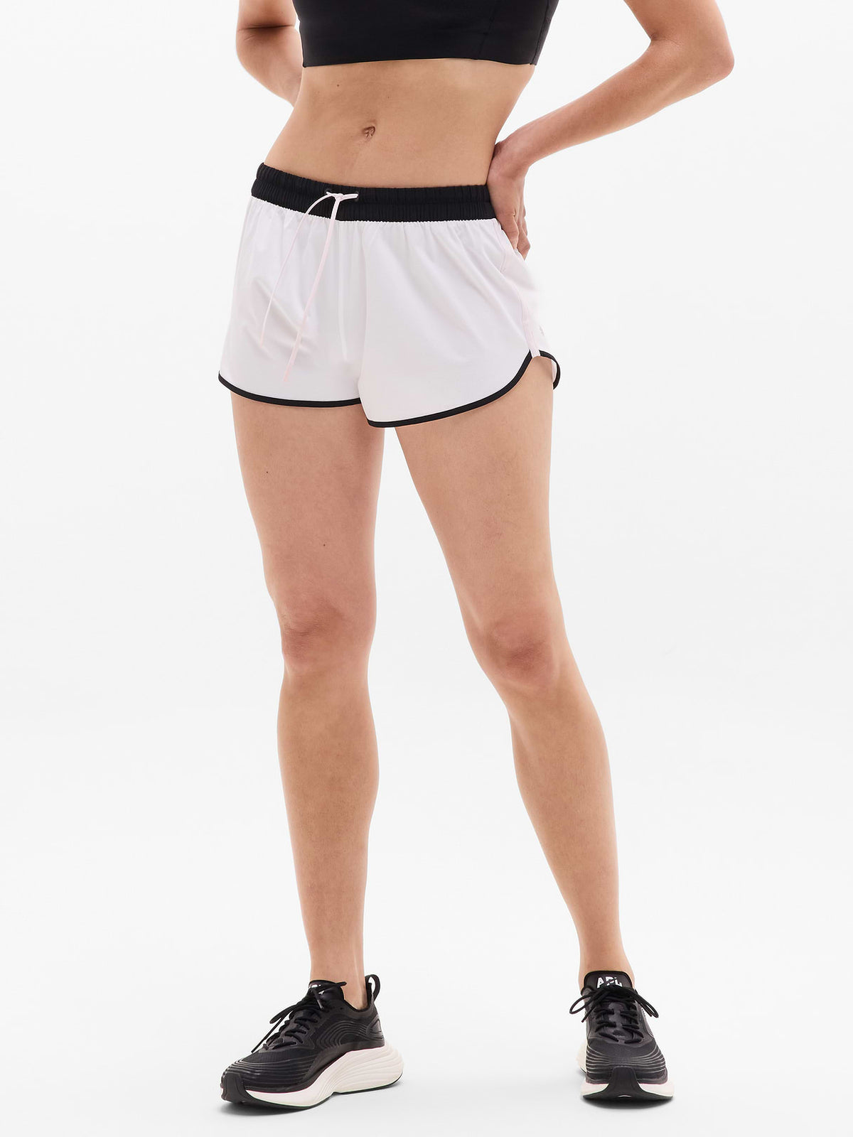 Speedwork Mid Rise Colorblock 2" Run Short - White/Black/Shell