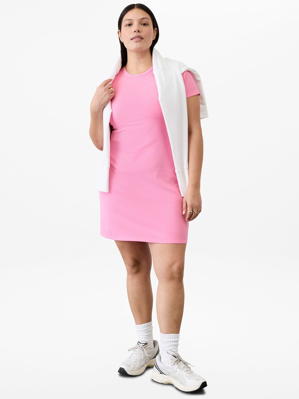 Signature Rib Tee Dress - Raphanus Pink