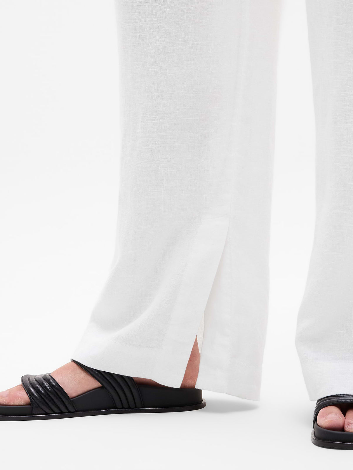 Retreat Linen High Rise Wide Leg Pant - Calla Lily