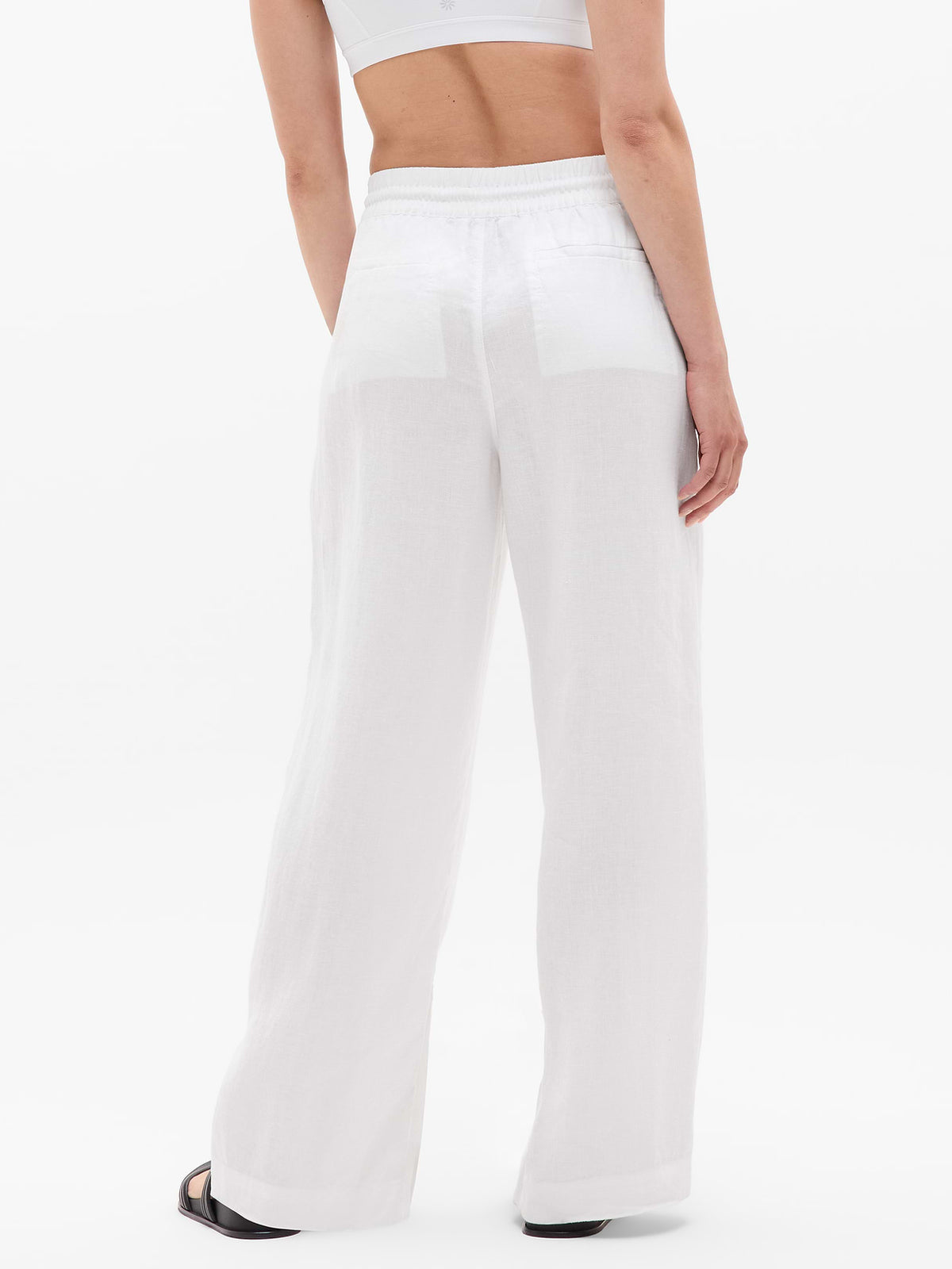 Retreat Linen High Rise Wide Leg Pant - Calla Lily