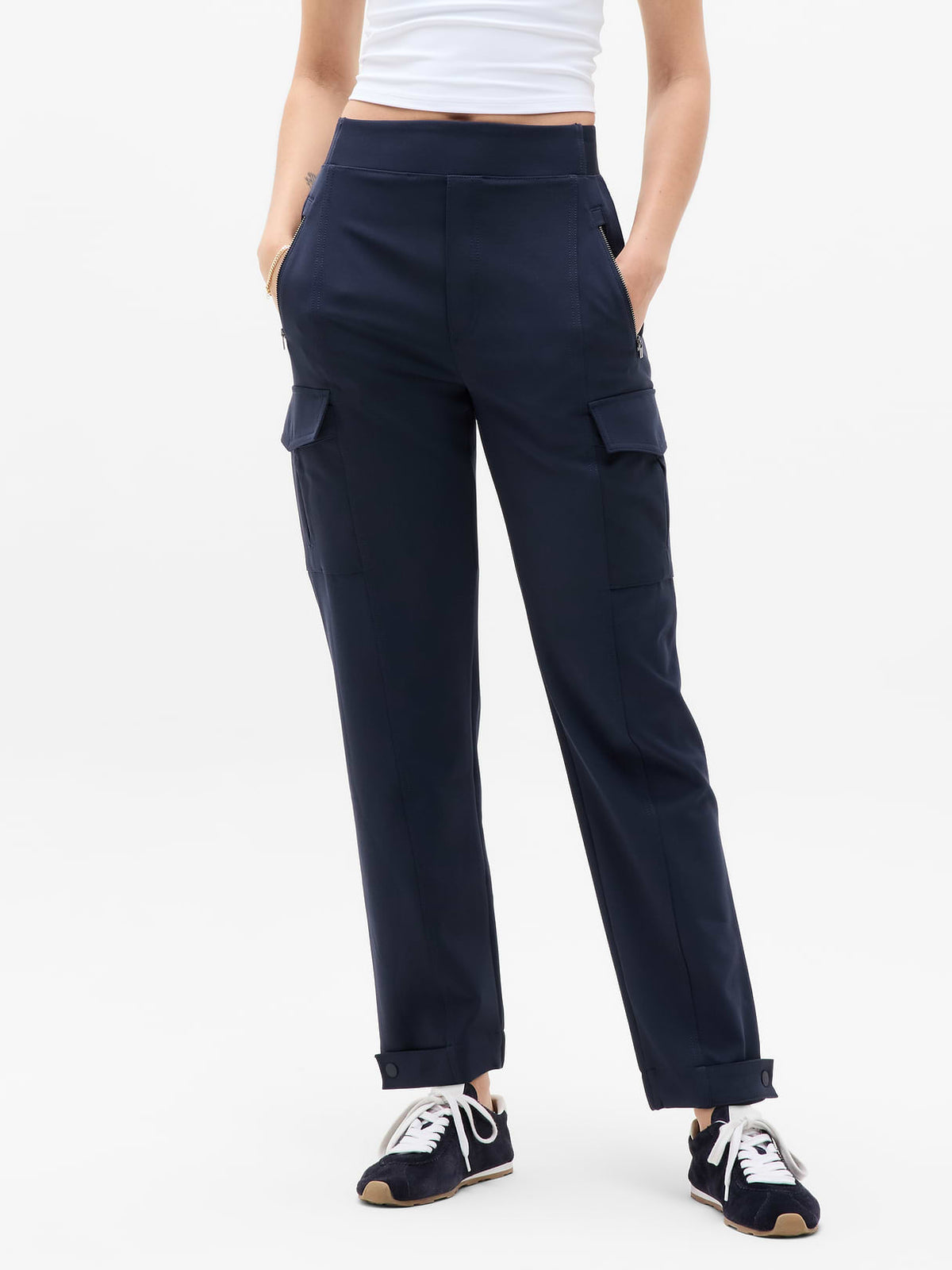 Endless High Rise Cargo Pant - Navy