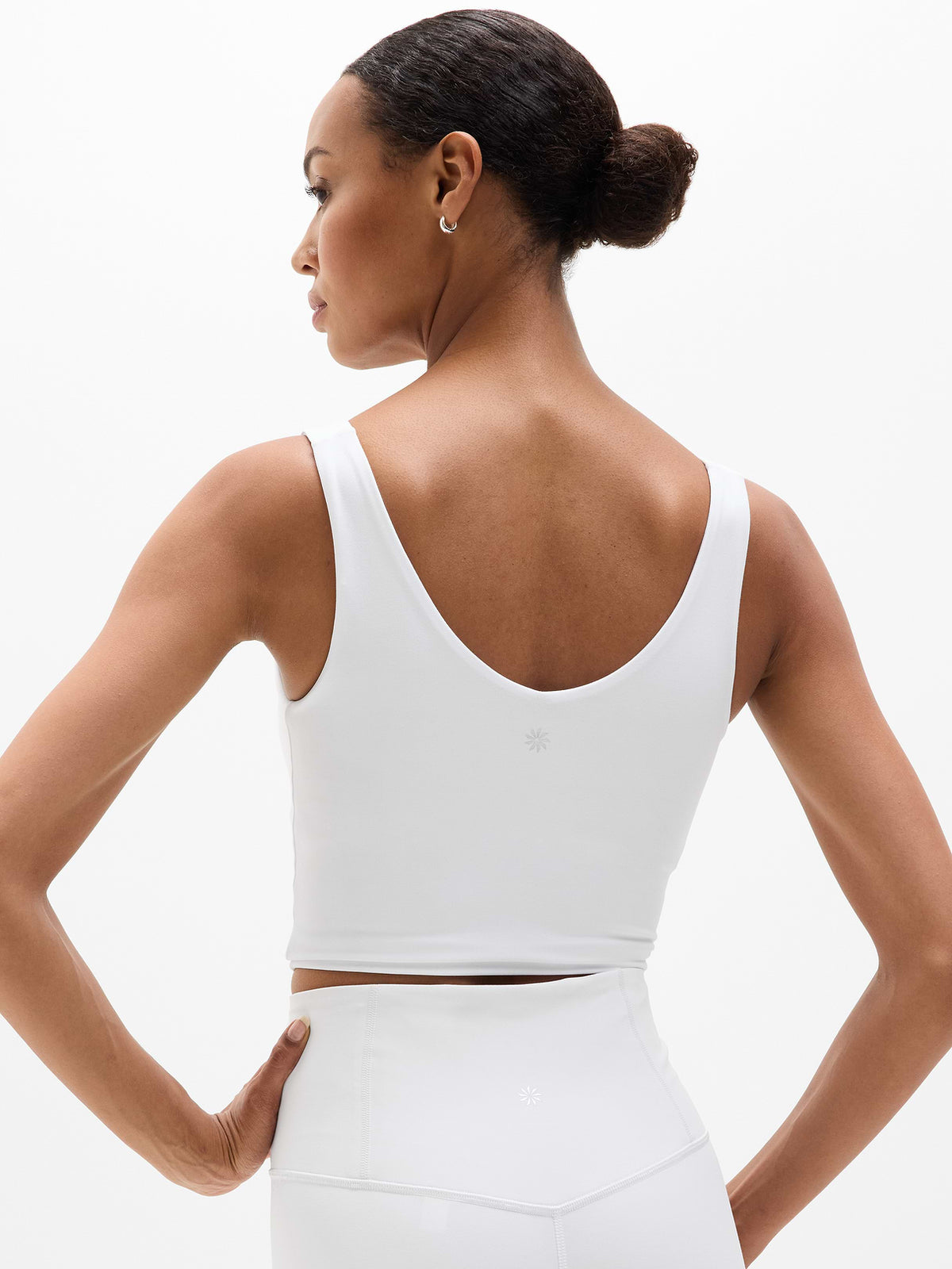 Transcend V-Neck Crop Sports Bra A-C - Bright White