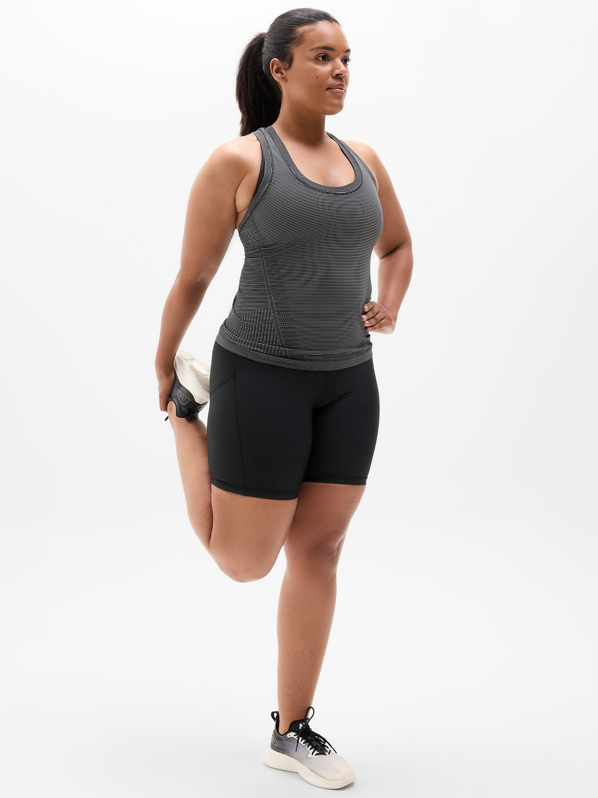 Momentum Seamless Tank - Black Mini Stripe