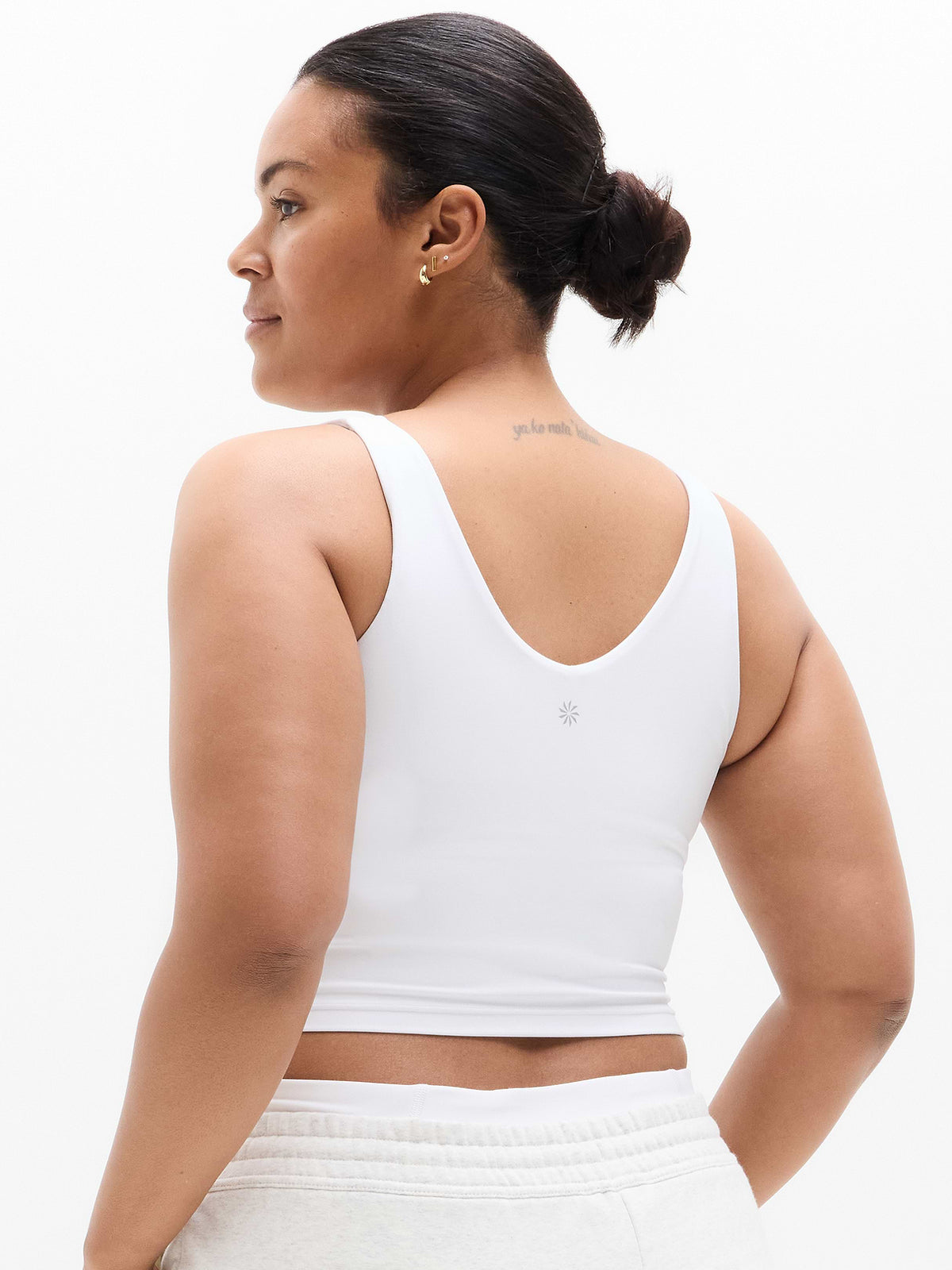 Transcend V-Neck Crop Sports Bra A-C - Bright White
