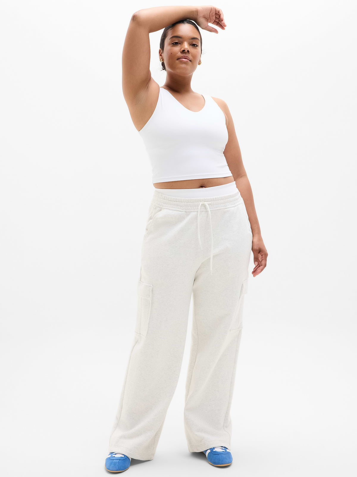 Transcend V-Neck Crop Sports Bra A-C - Bright White