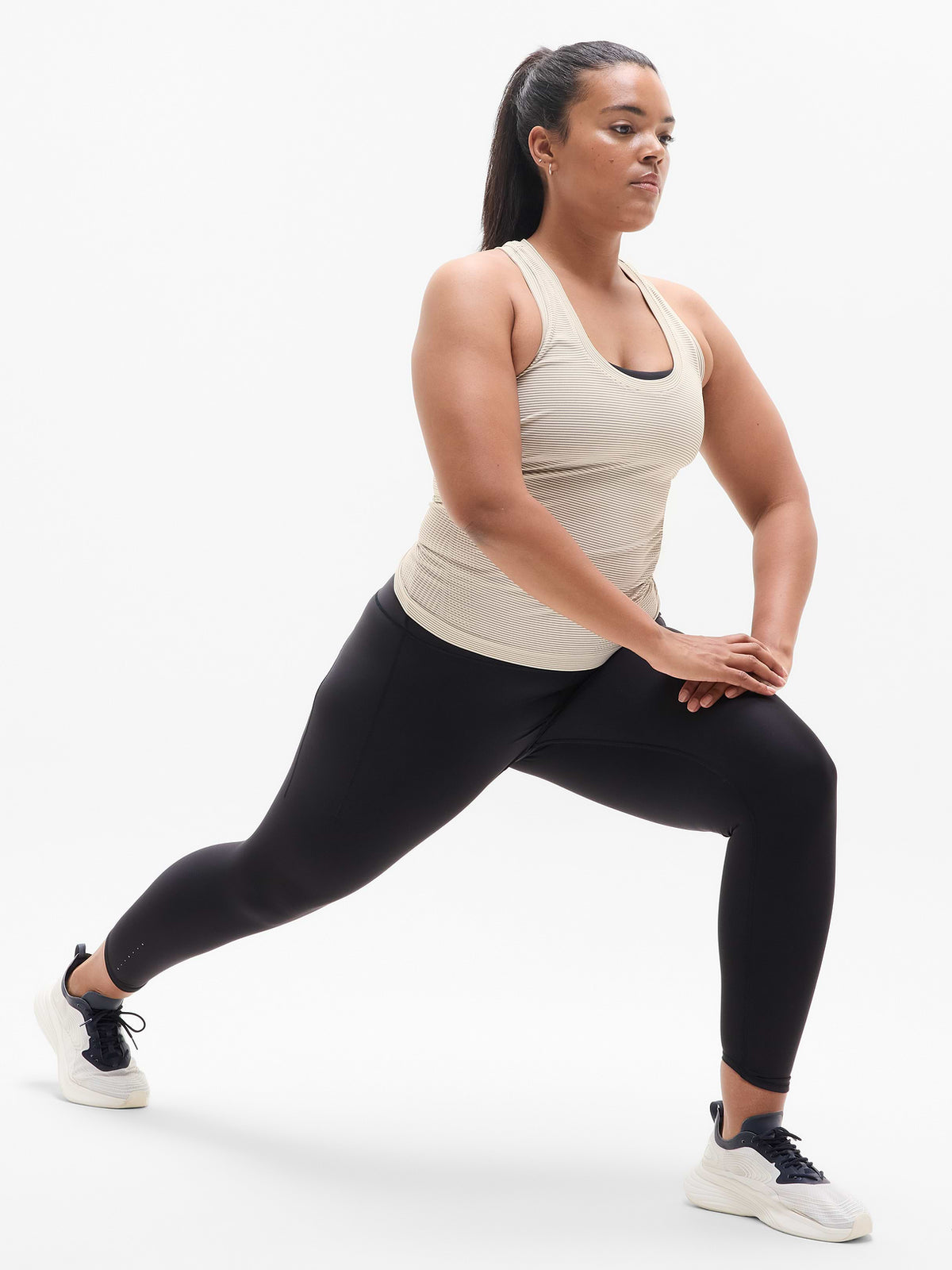Momentum Seamless Tank - White Mini Stripe