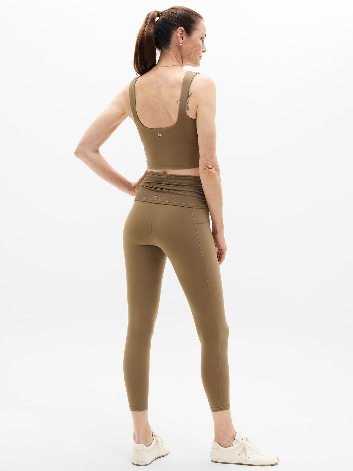 Salutation Stash Fold Over 7/8 Legging - Clay