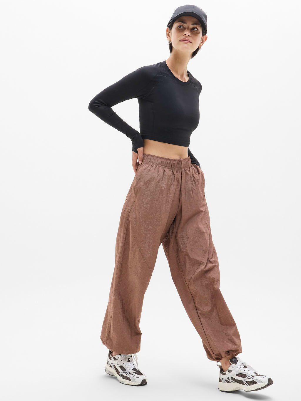 Lunar Sheen Utility Mid Rise Pant - Auburn
