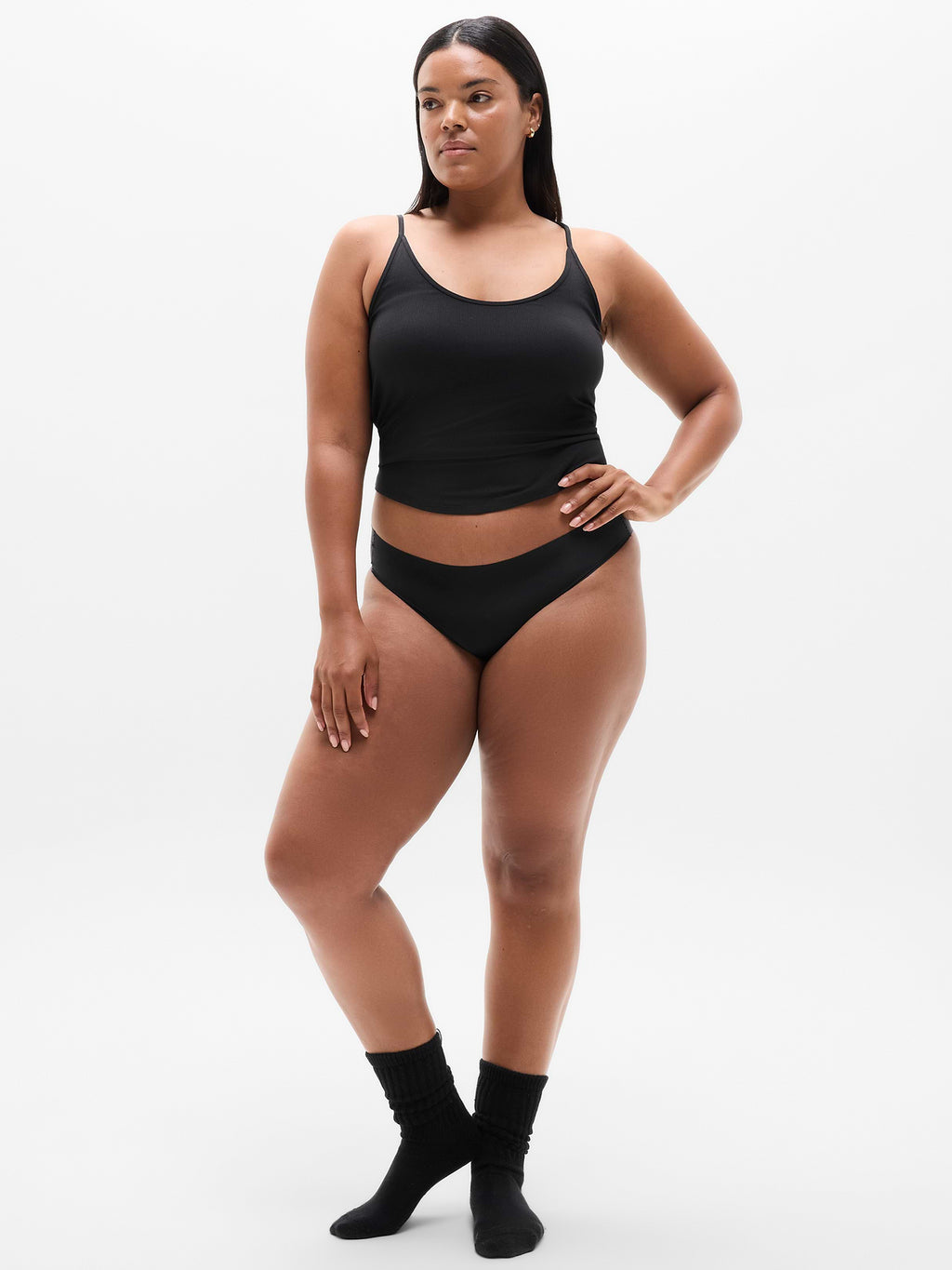 Sleek Form No Show Bikini Underwear - Black