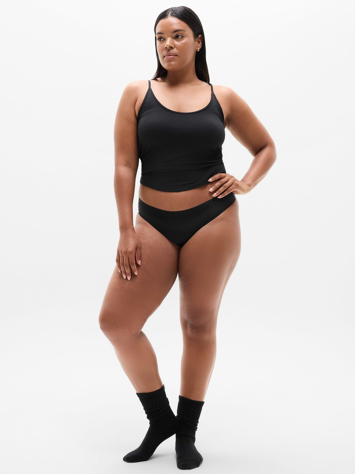 Sleek Form No Show Bikini Underwear - Black